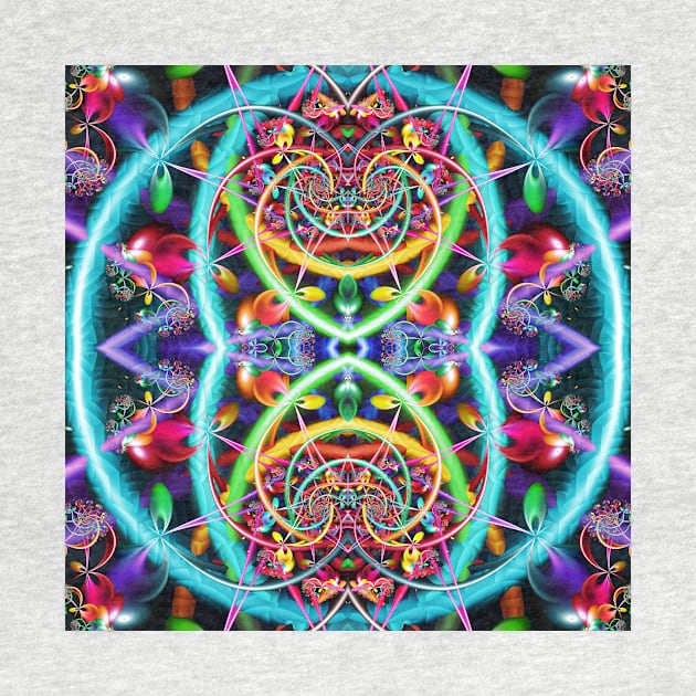 Multicoloured Symmetrical Mandala Abstract by pinkal